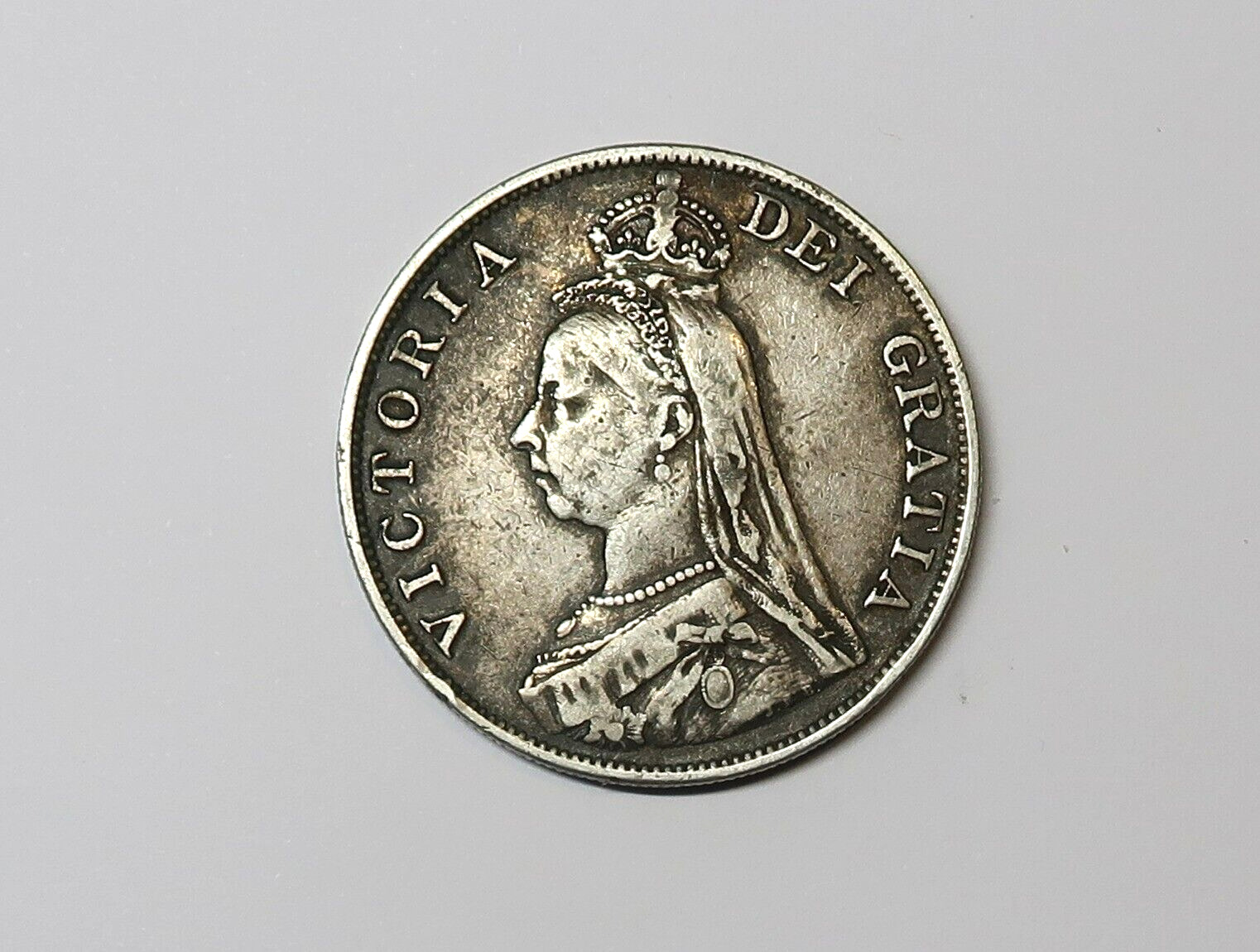 Great Britain: Silver Double Florin 1890. Queen Victoria. Km 763