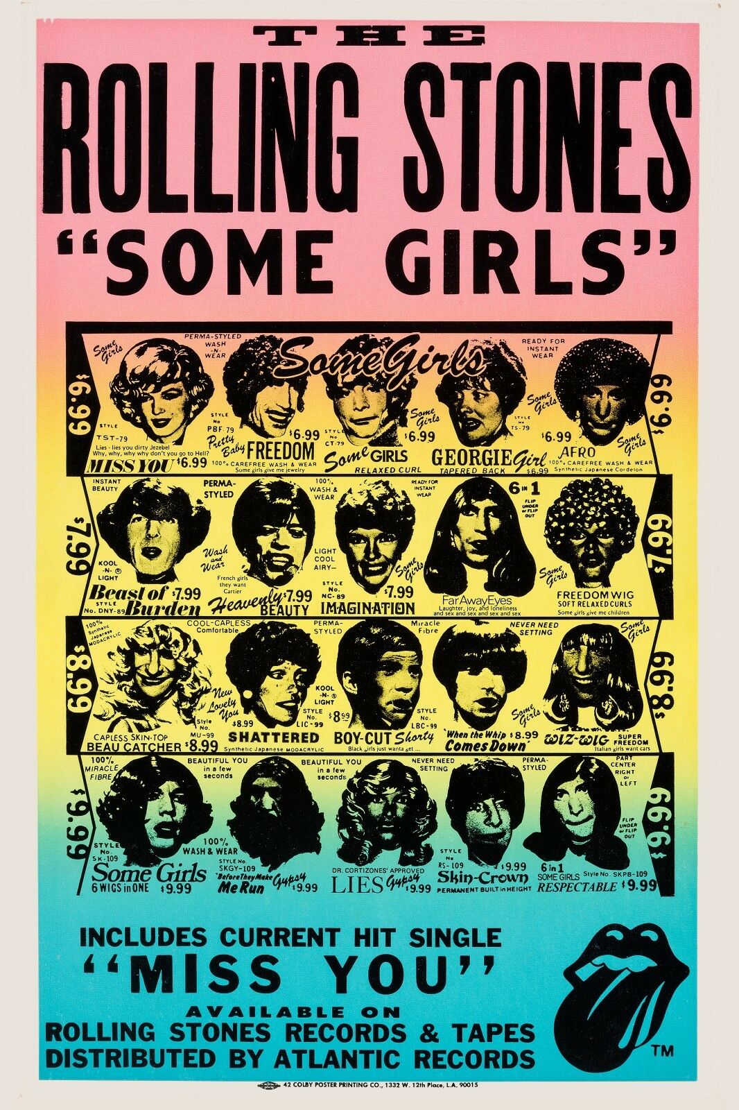 The Rolling Stones * Some Girls * Album Promo Circa 1978 Poster 13x19