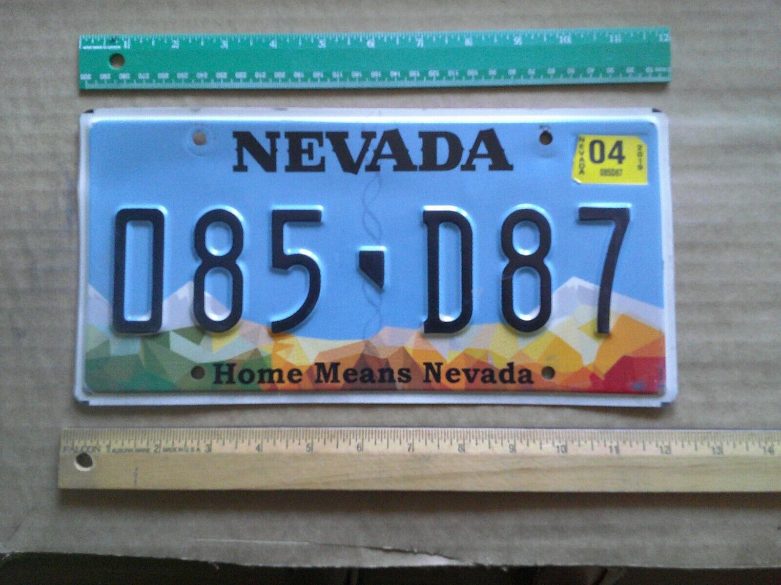 License Plate, Nevada, D85 Shape Of Nv D87
