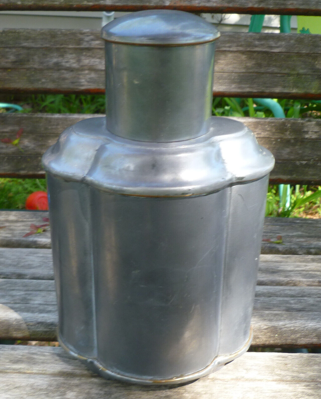 Vintage China Pewter Tea Caddy Canister Hong Kong