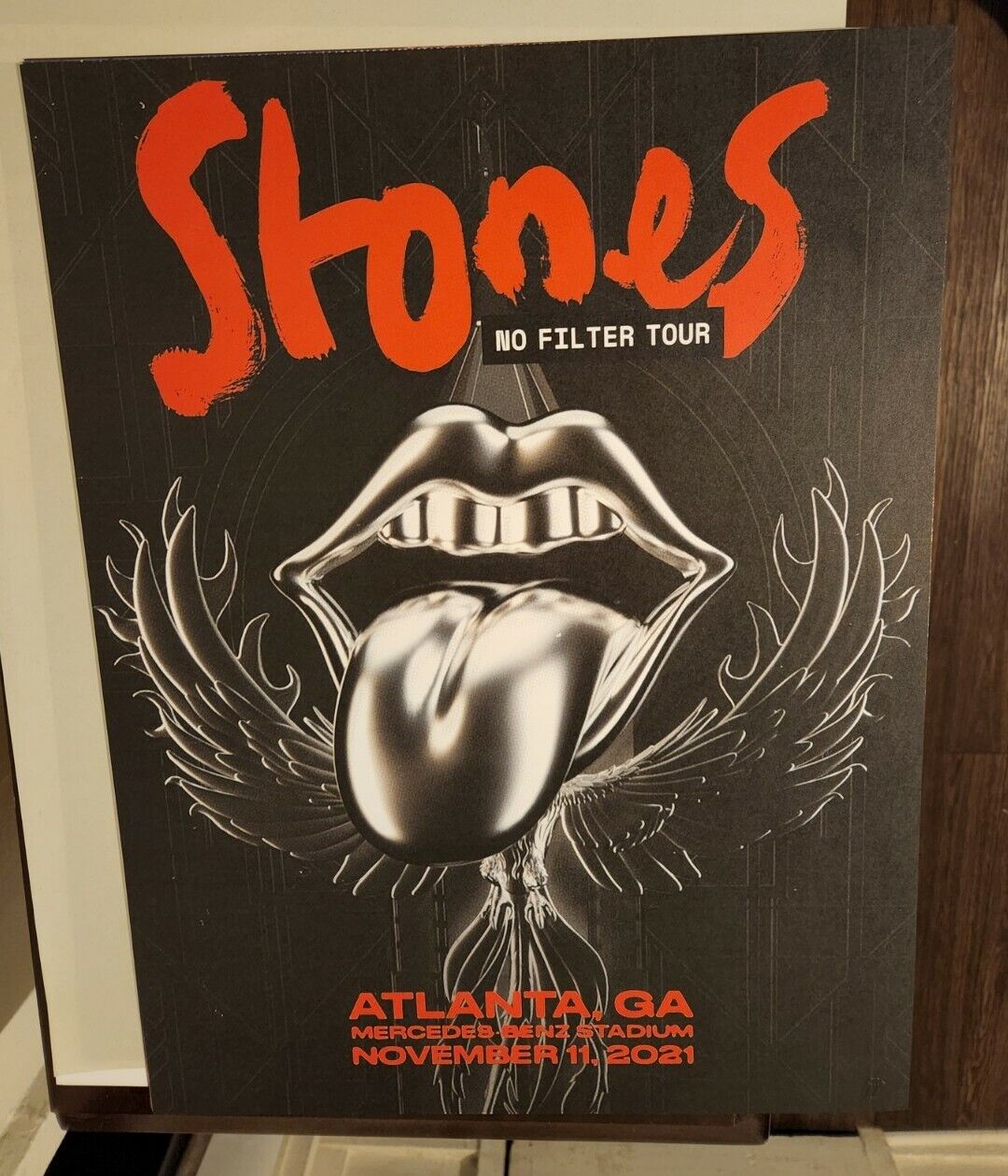 The Rolling Stones 2021 Poster 24" Lithograph No Filter Tour Atlanta Ga Embossed