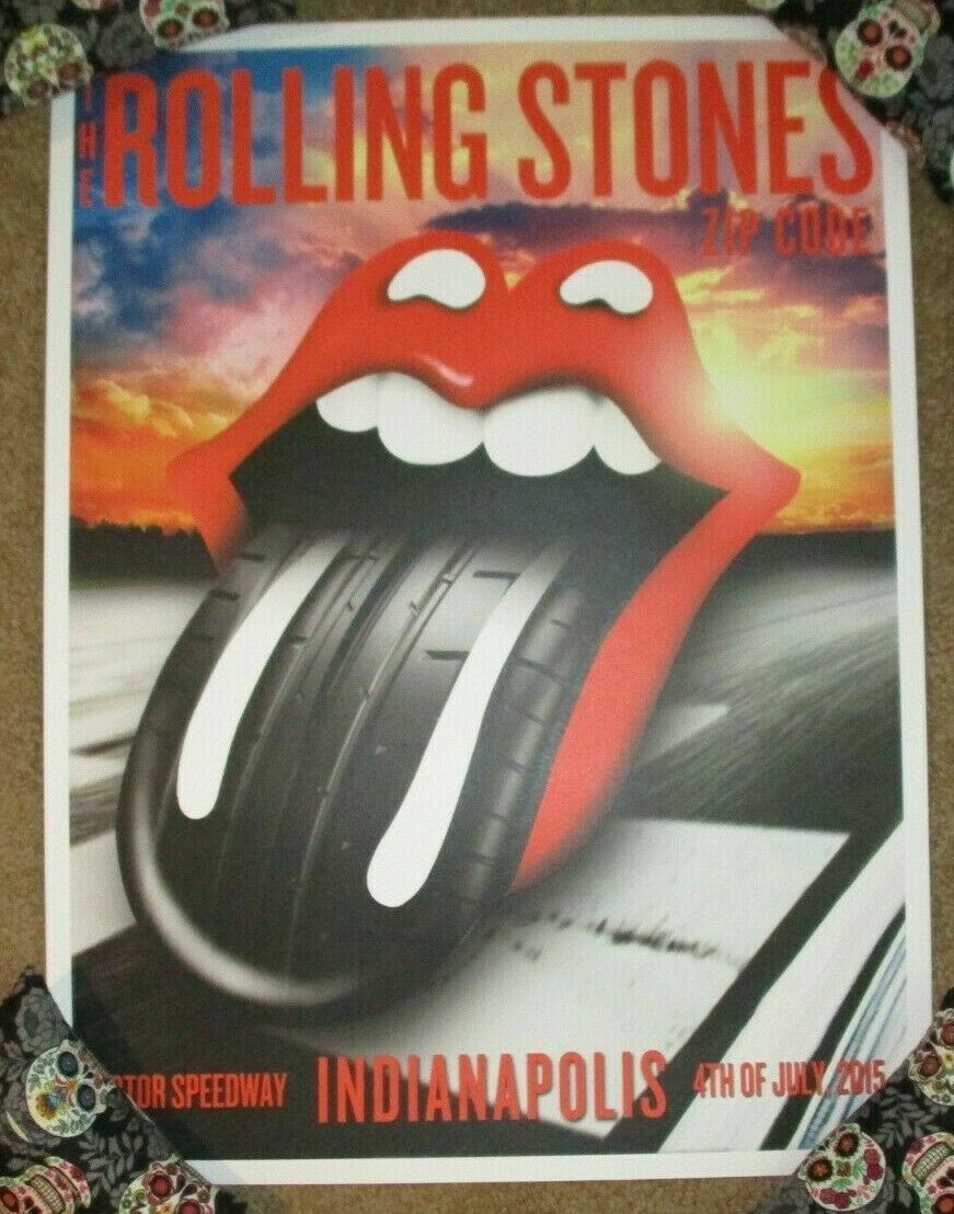 The Rolling Stones Indianapolis July 4th 2015 Se Ltd Lithograph Poster Print