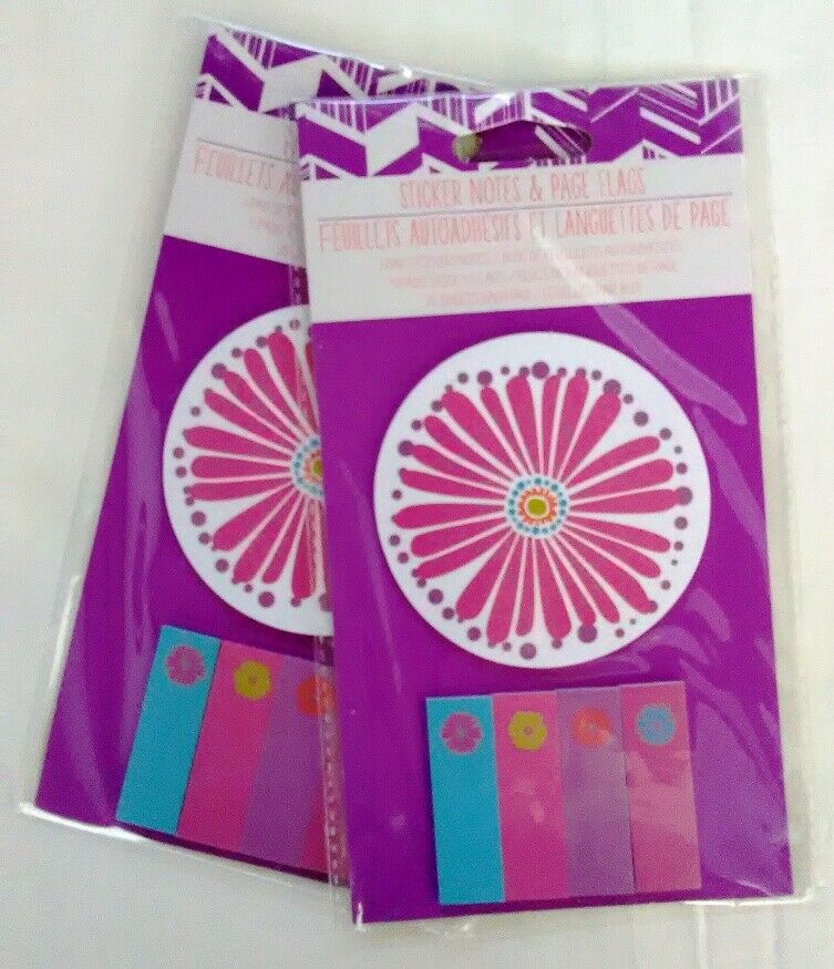 2 Packages Kaleidoscope Design Sticky Notes & Page Flags - New In Package