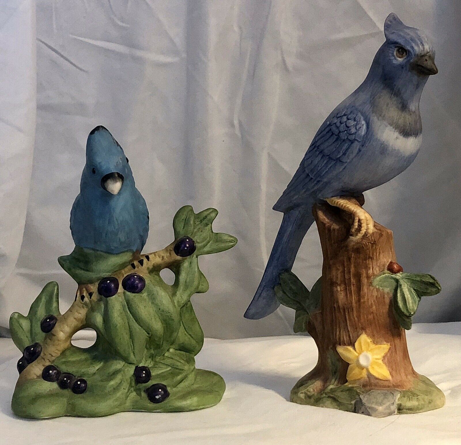 Holland Mold & Young's Inc. Vintage Ceramic Blue Bird Figurines (2)