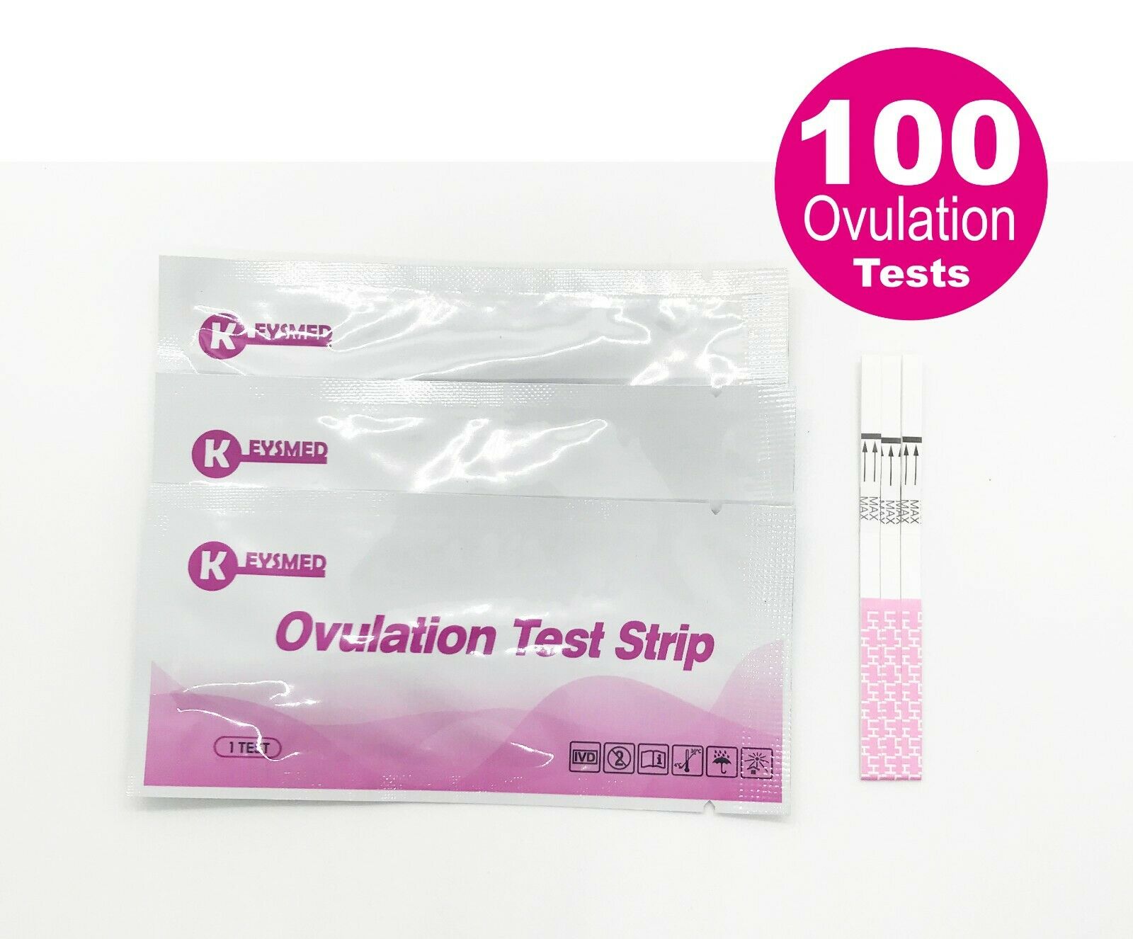 Keysmed One Step Ovulation (lh) Test Strips, 100-count Expiration Date 12/6/2022