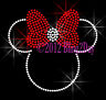 Red Bow - Minnie Mouse 5.5" X 5" Rhinestone Iron On Transfer Hot Fix Bling