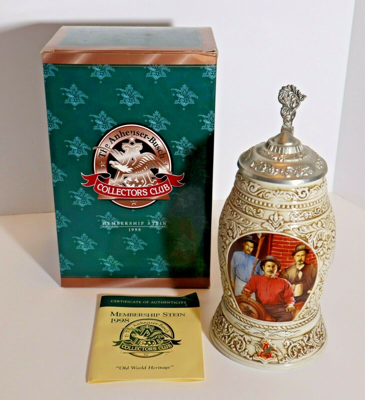 1998 Anheuser Busch Cb7 Membership Collector Stein Old World Heritage New In Box