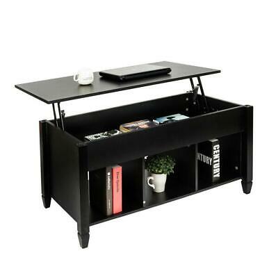 Lift Top Coffee Table Hidden Compartment Storage Shelves Modern Furniture Living