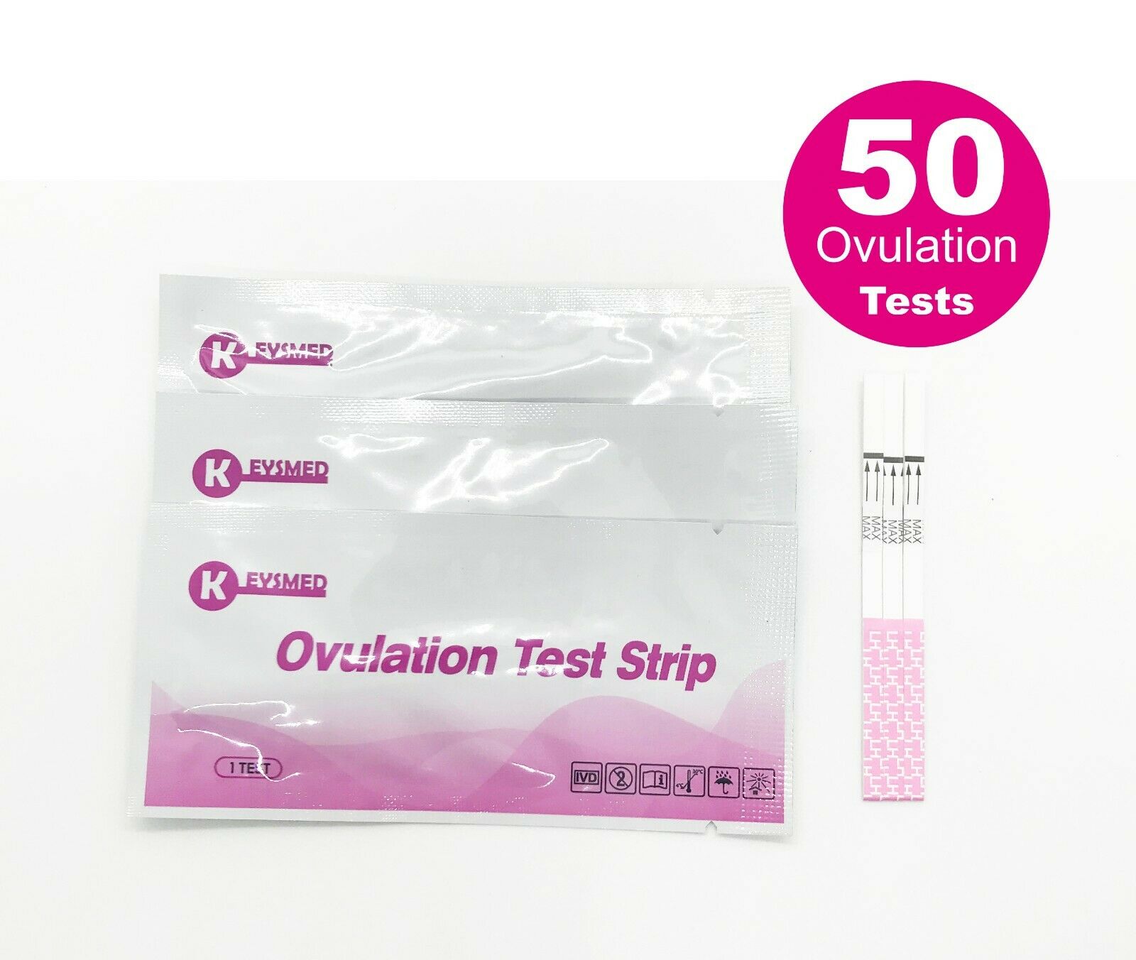50 Pack One Step Ovulation (lh) Test Strips, 50-count Expiration Date 12/06/2022