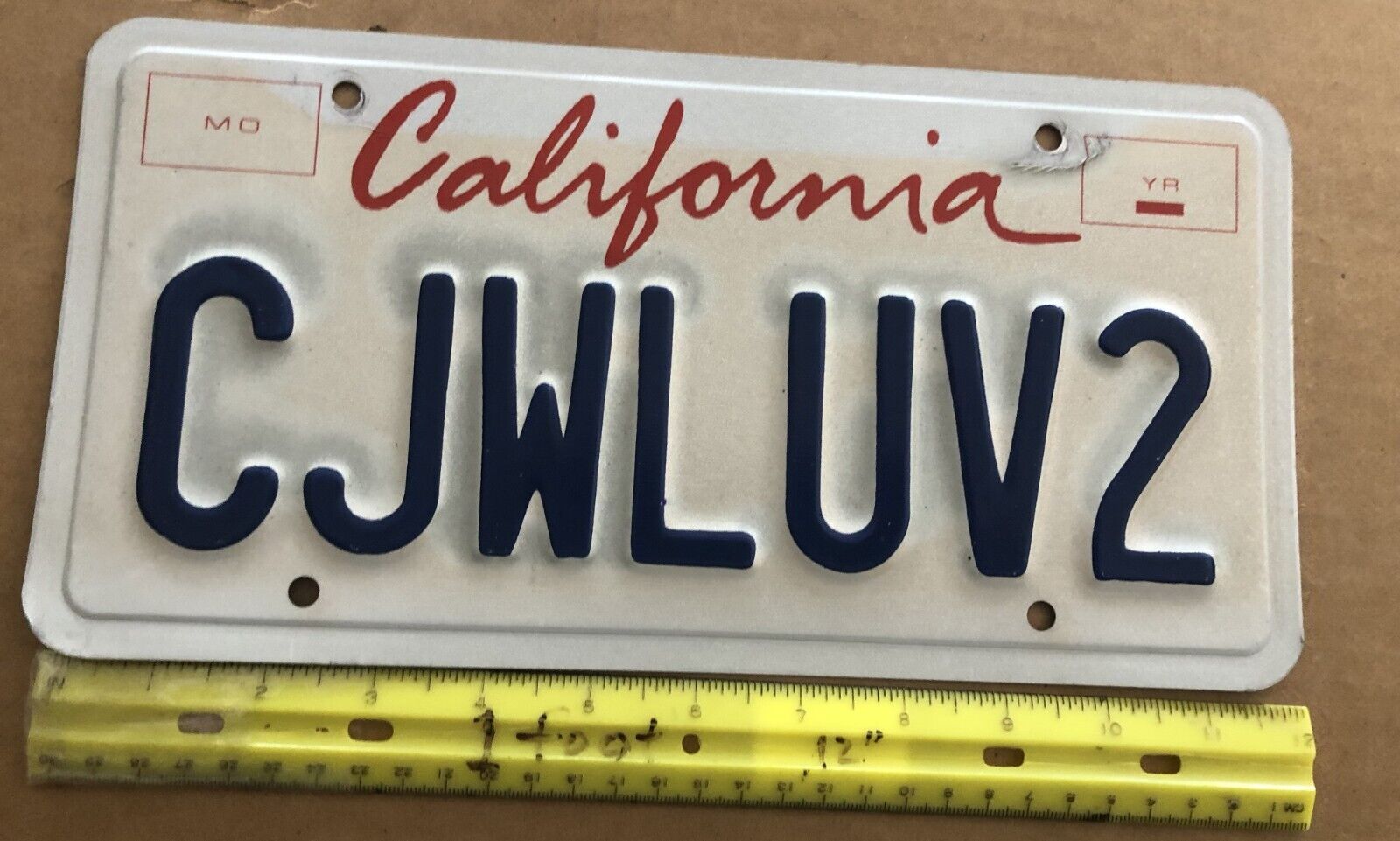 *license Plate, California, Cjwluv 2