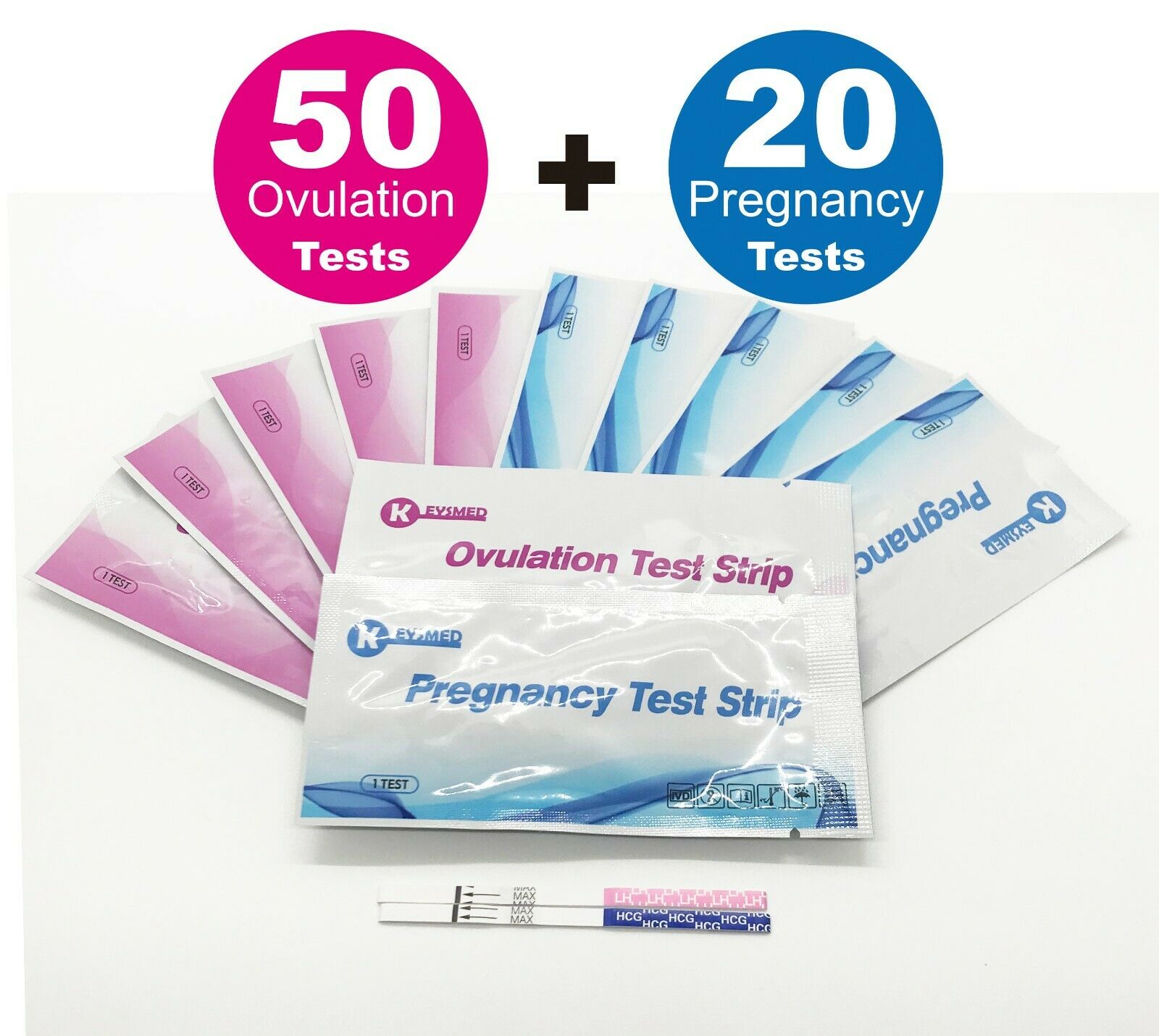 Keysmed 50 Ovulation(lh) And 20 Pregnancy(hcg)test Strips Exp Date 12/6/2022
