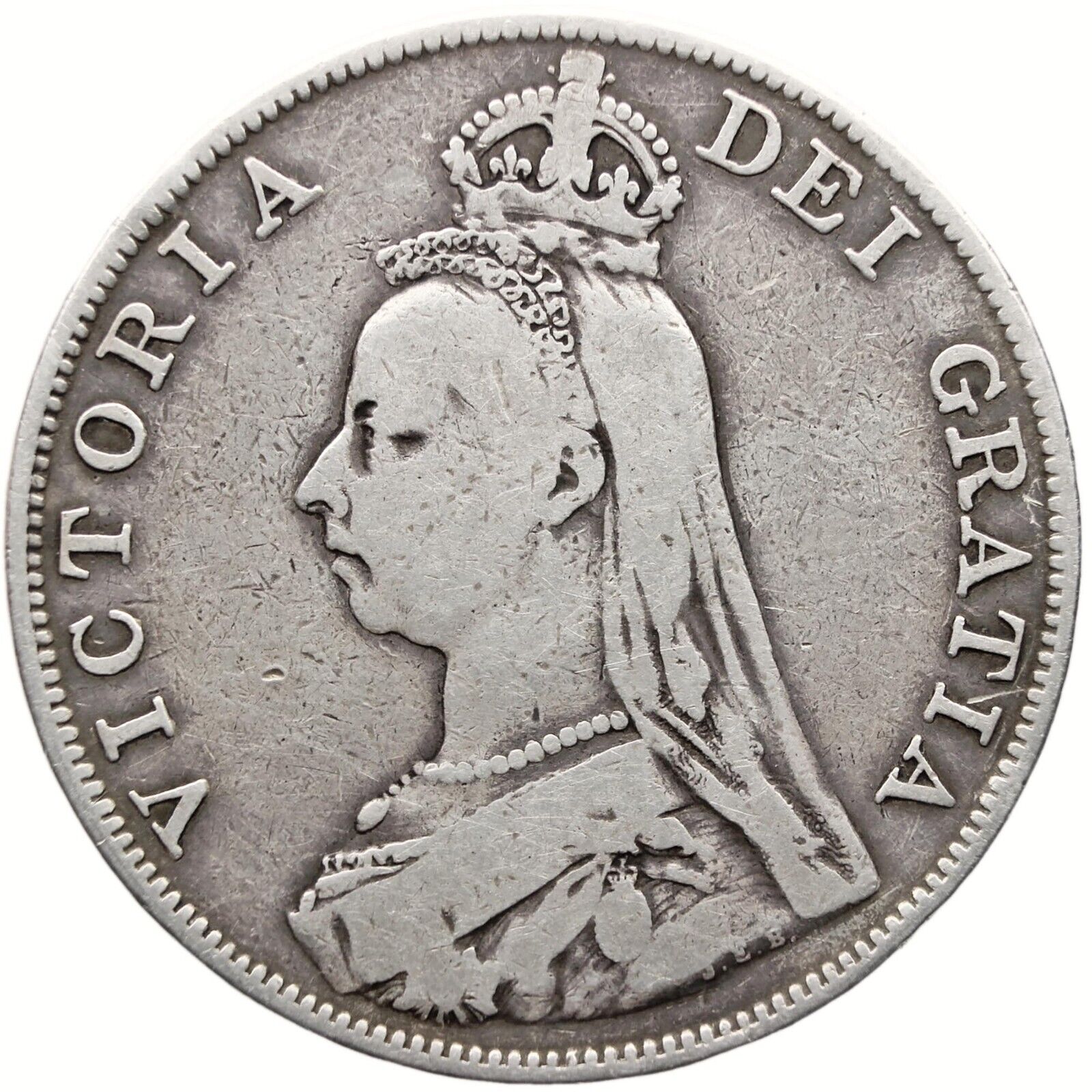 1890 Double Florin Victoria Silver Uk Coin (mo3343-)