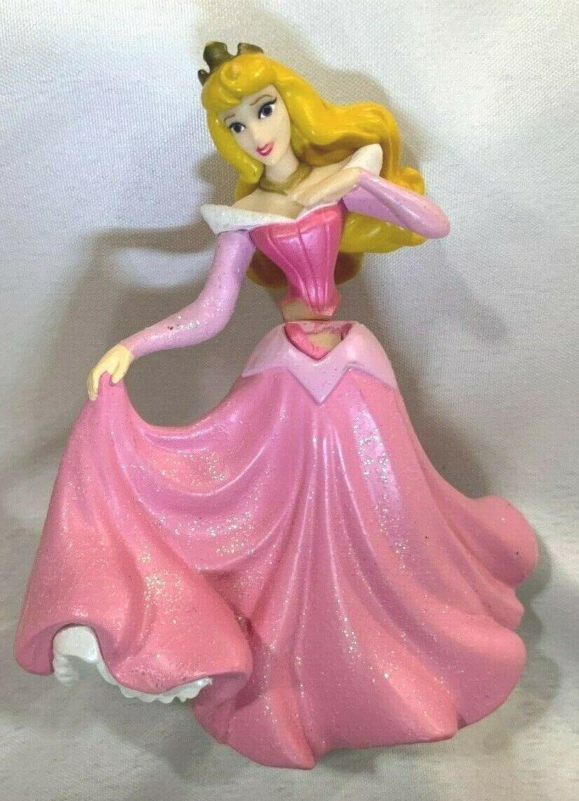 Disney 3.5" Sleeping Beauty Princess Figurine In Pink - Use As Cake Topper