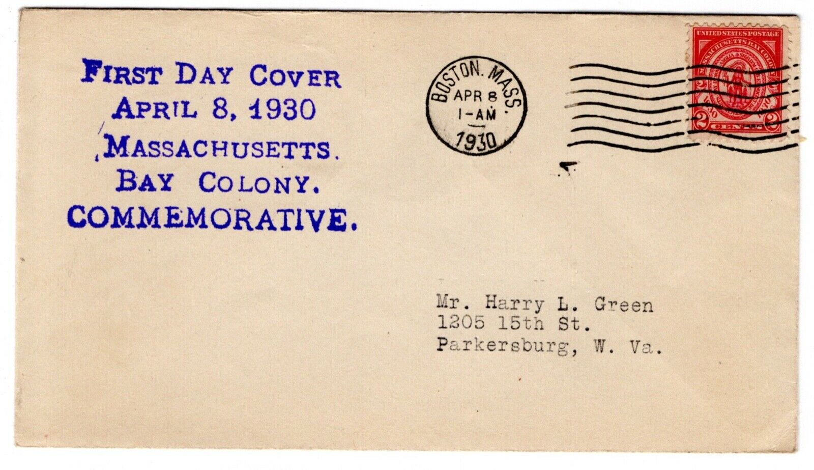 #682 Massachusetts Bay Colony 1930 Fdc Beazell Cachet #13 Boston Ma