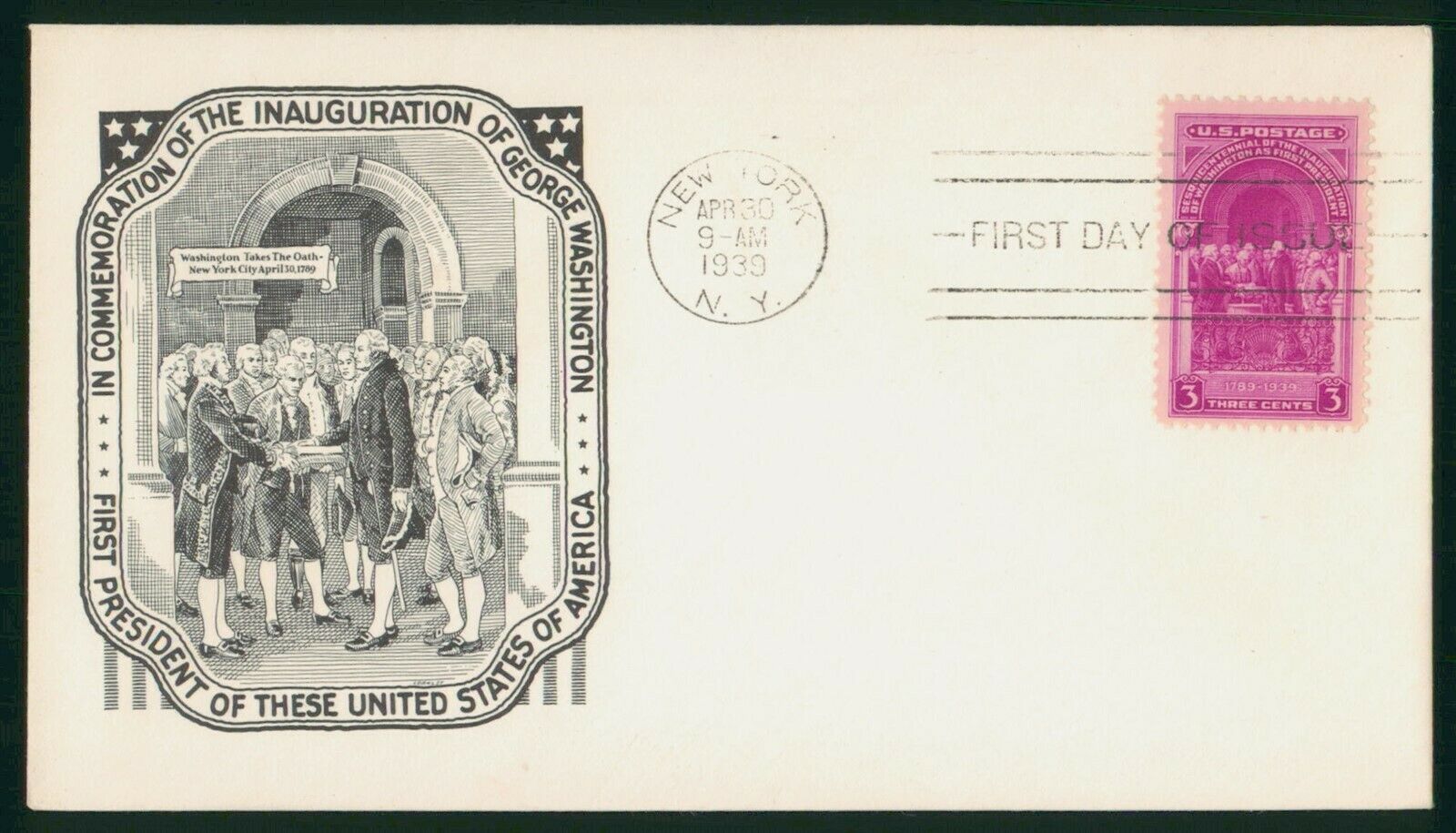 Mayfairstamps Us Fdc Unsealed 1930 Inauguration Of Washington As First President