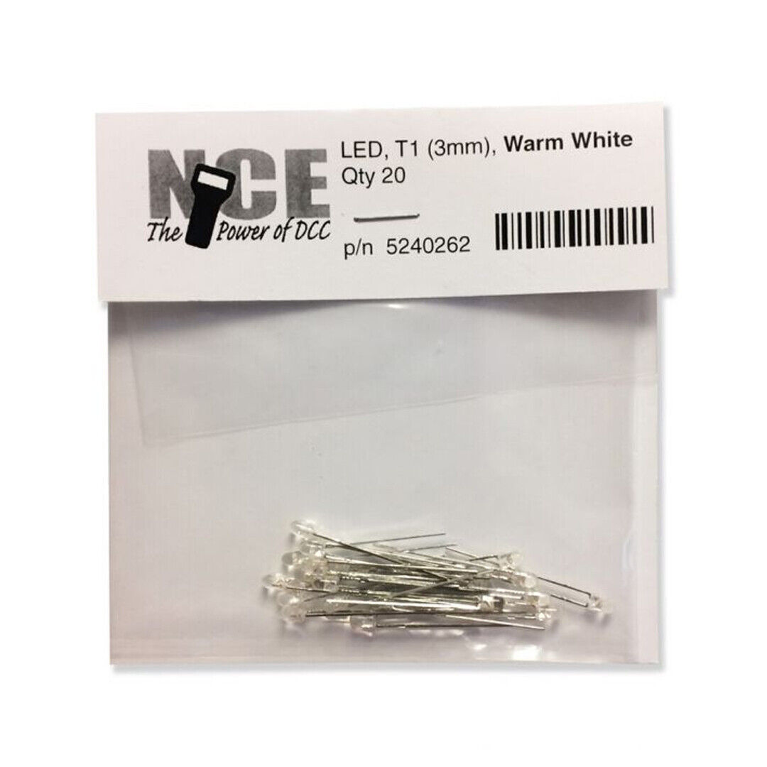 New Nce 5240262 Warm White Led's 3mm (20) Free Us Ship