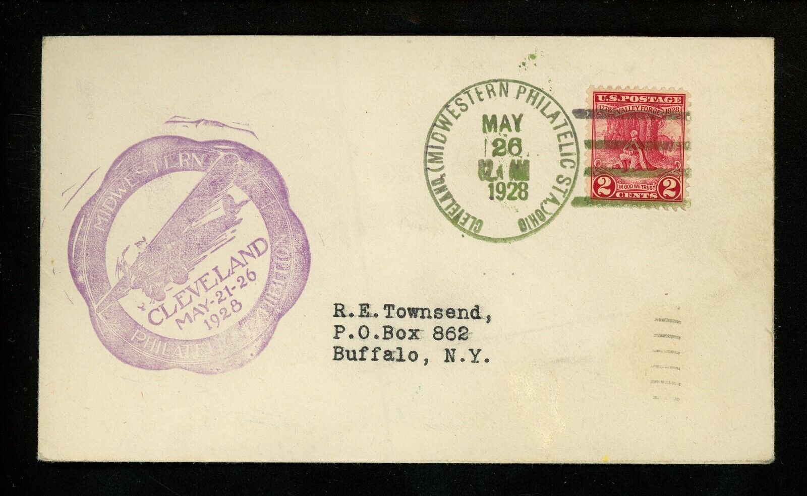 Us Fdc #645 Unknown M-1 1928 Cleveland Oh ( Green ) Washington At Valley Forge