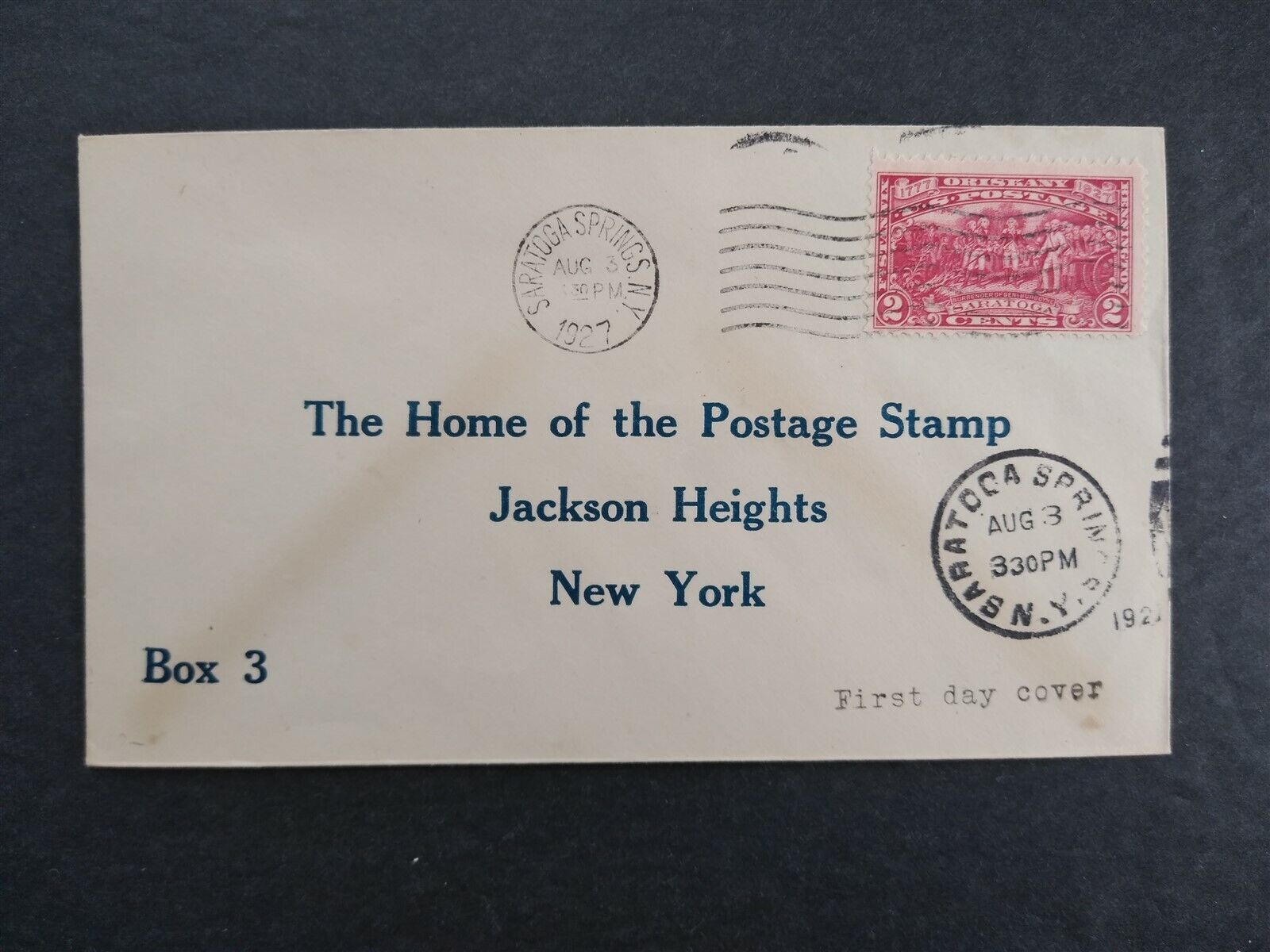 First Day Cover: 1927 08/03 #644 Saratoga Springs, Ny Unofficial City