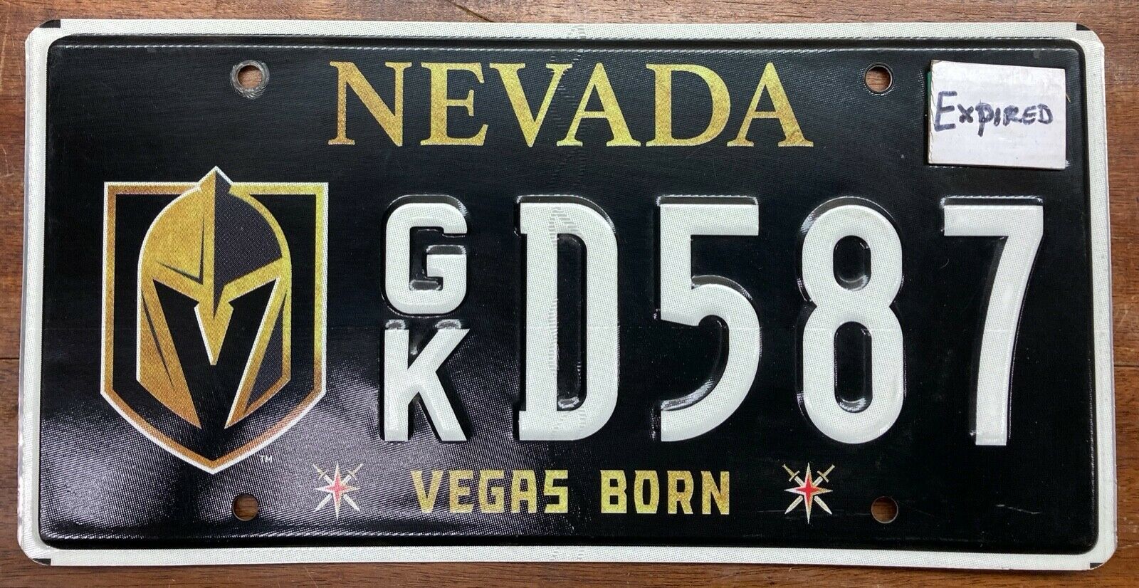 Good 2018 Base Las "vegas Born" Nevada License Plate Golden Knights Hockey D587