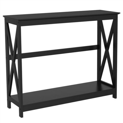 2 Tier X-designed Console Table Behind Sofa Table For Living Room Entryway