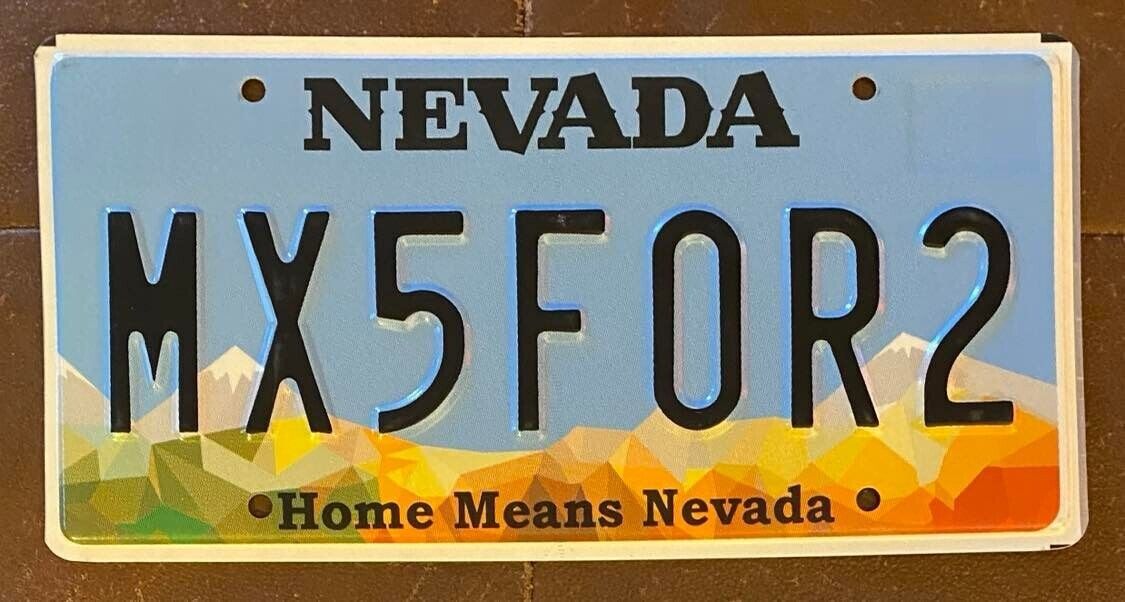 Nevada Vanity License Plate Mx5for2