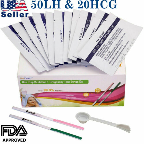 (50lh & 20hcg) 50 Ovulation And 20 Pregnancy Test Strips Combo Kit Ship From Usa